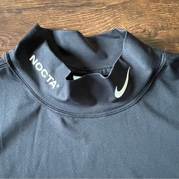 Nike x Drake NOCTA Golf Short-Sleeve Mockneck Top- mens large in black - Picture 2 of 6